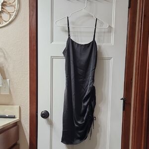 endless rose asymmetrical satin halter dress Endless Rose Asymmetric Satin Cowl-Neck Dress